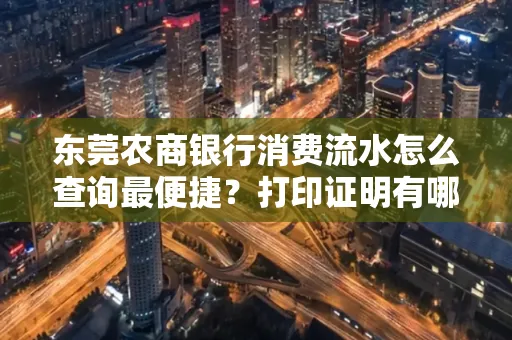 东莞农商银行消费流水怎么查询最便捷?打印证明有哪些风险需注意?