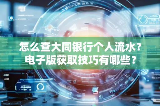 怎么查大同银行个人流水?电子版获取技巧有哪些?